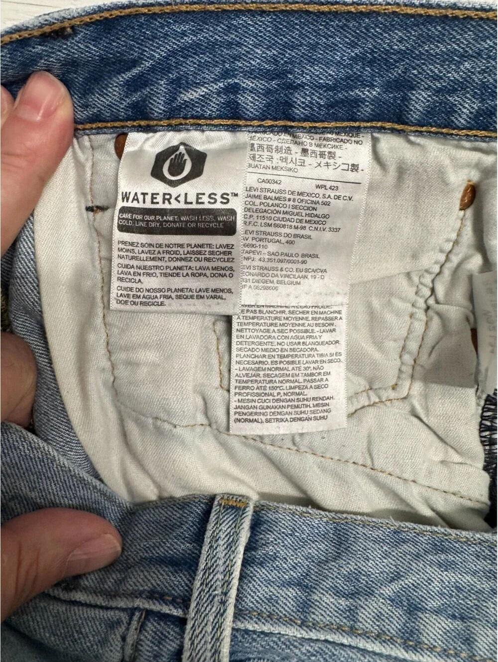 Levis 501 Original Fit Mens Jeans W32 L34 Light Wash Denim Pre-Owned